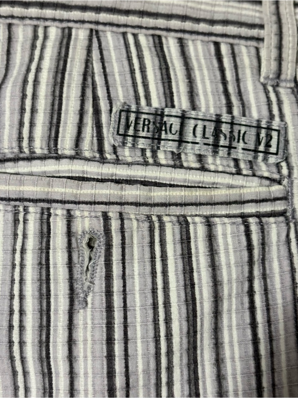 Versace Classic V2 Striped Pants — Black & White - Picture 3 of 7